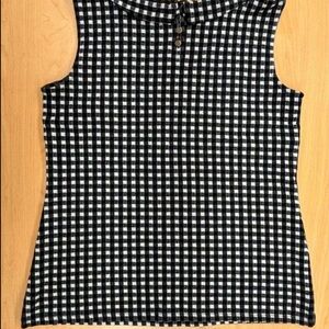 Talbots Black and White Ribbed Sleeveless Tank Top